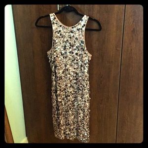 Blush/Gold Tone Aidan Mattox Cocktail Dress